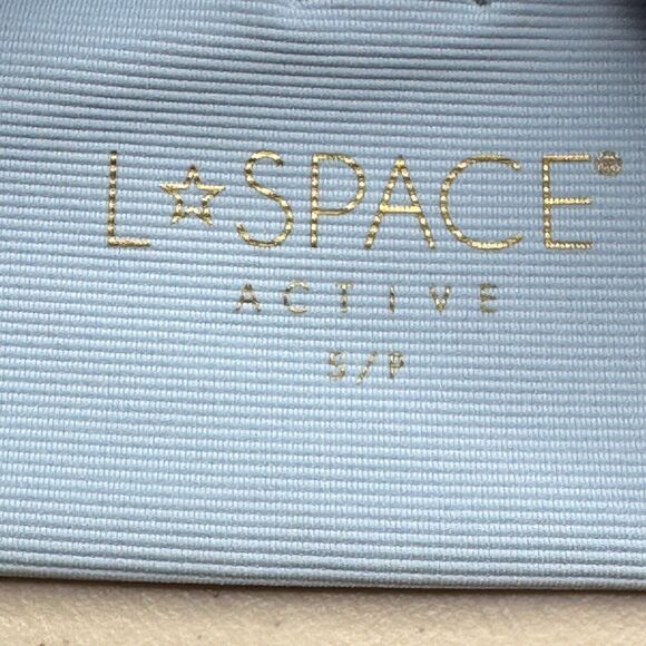 L*Space Soren Top Sky Blue Women Small NWT Ribbed Ruched Front Adjustable Straps - Picture 3 of 10